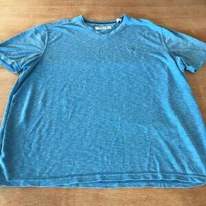 Tommy Bahama Polo Shirt Men XXL Blue Short Sleeve Stretch Athleisure Golf 17424